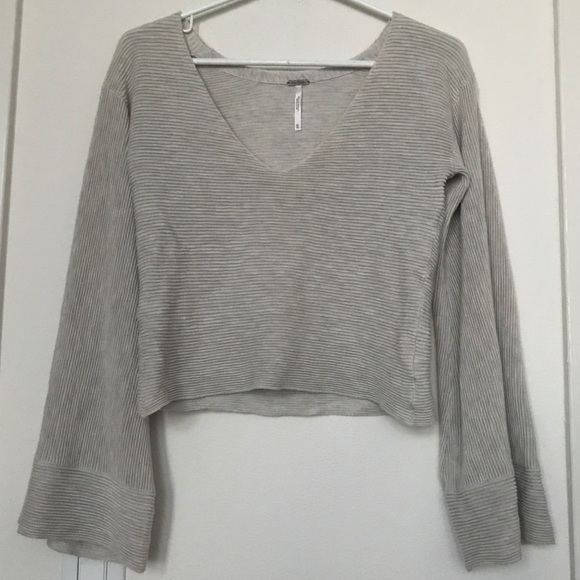 Free People Starman Ribbed Knit Pullover belle sleeves - Picture 3 of 6